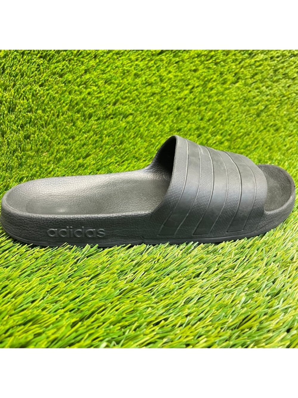 Adidas Adilette Aqua Mens Size 9 Womens 10 Black Beach Outdoor Slide Sandals